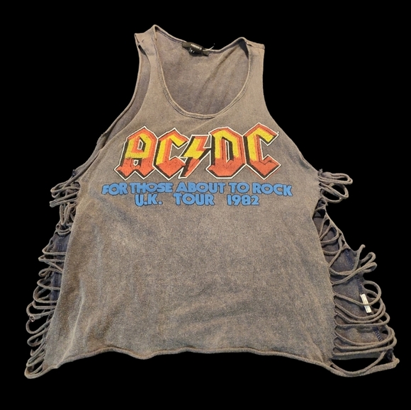 ACDC SM - For Those About to Rock Fringe Tank Top - Picture 1 of 8